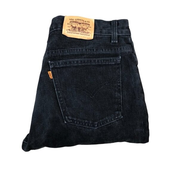 Vintage Levi Orange Tab Jeans Size 33 Black - Picture 2 of 12